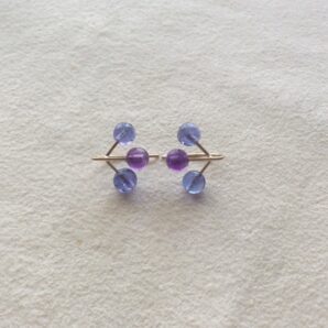 矢車草のつぶつぶピアス K10