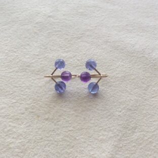 矢車草のつぶつぶピアス K10