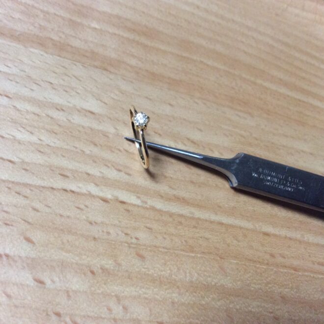 0.1ctダイヤモンドのお星様ピンキーリングK18