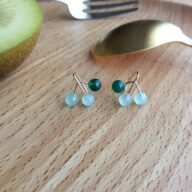 春の緑のつぶつぶピアス K10