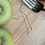 丸いローズカット裸ん坊ダイヤのチェーンピアス