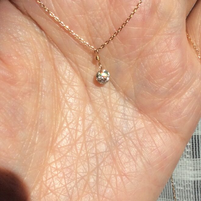 ファイヤのすごい裸ん坊ダイヤのネックレス0.23ct