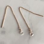 雫型ローズカットダイヤのチェーンピアス 0.248ct K10