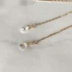 雫型ローズカットダイヤのチェーンピアス 0.248ct K10