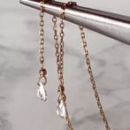 雫型ローズカットダイヤのチェーンピアス 0.248ct K10