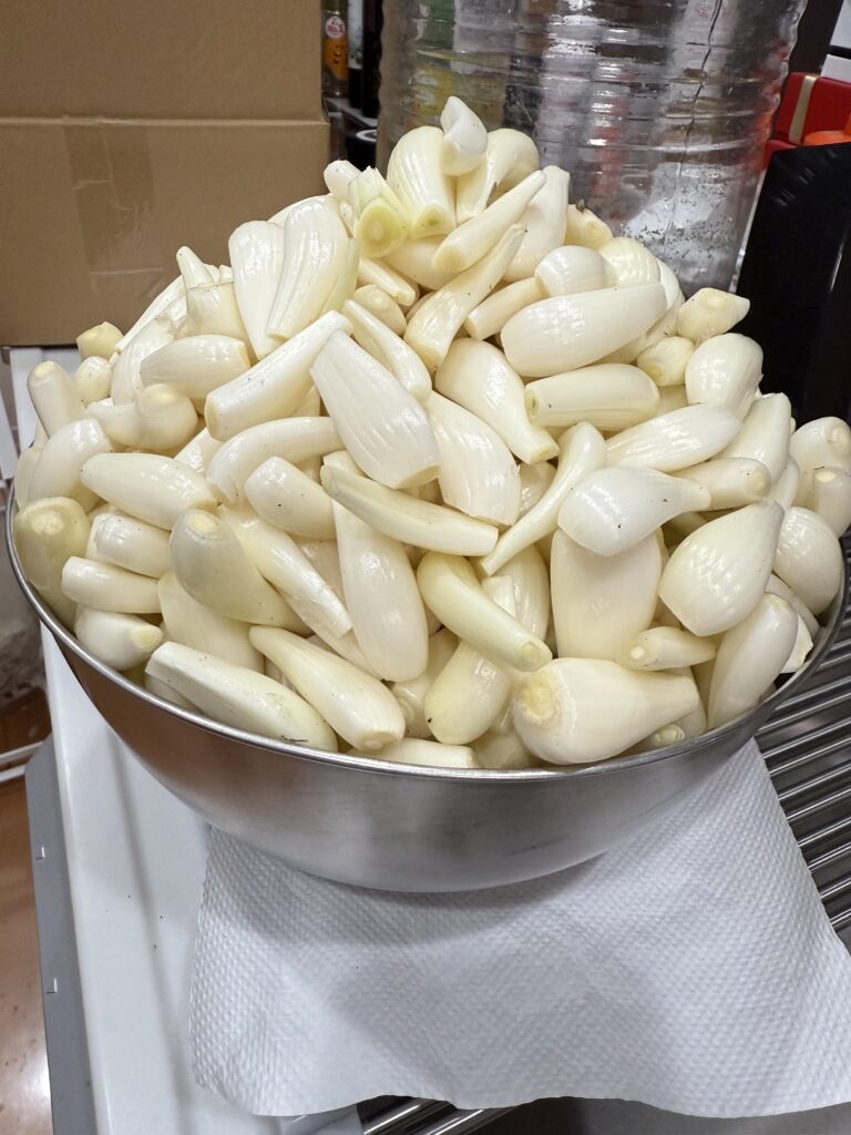 ラッキョウのジェンガ!